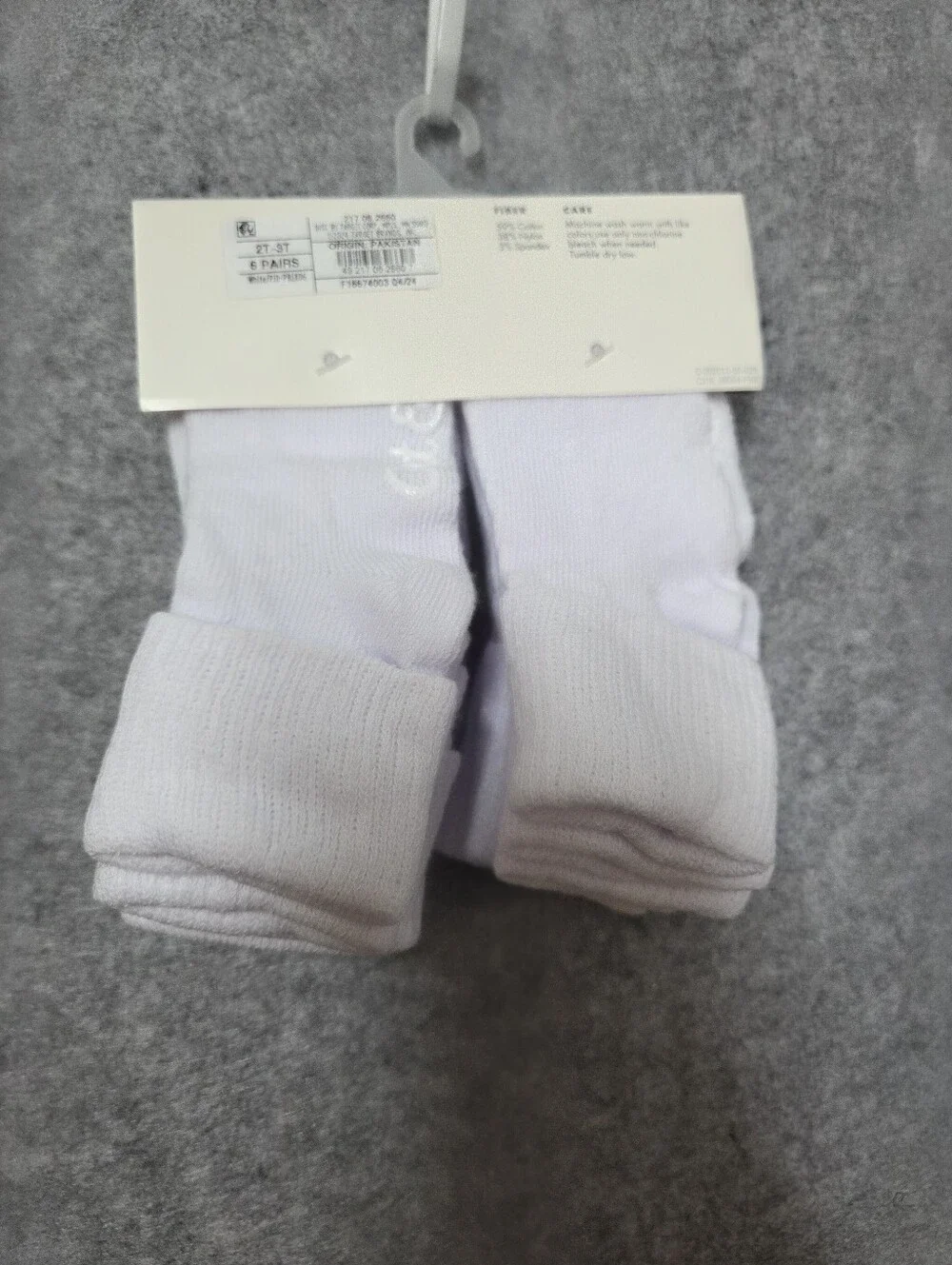 Cat & Jack White Kids Bobby Socks -  6-Pack 2T-3T Nwt
